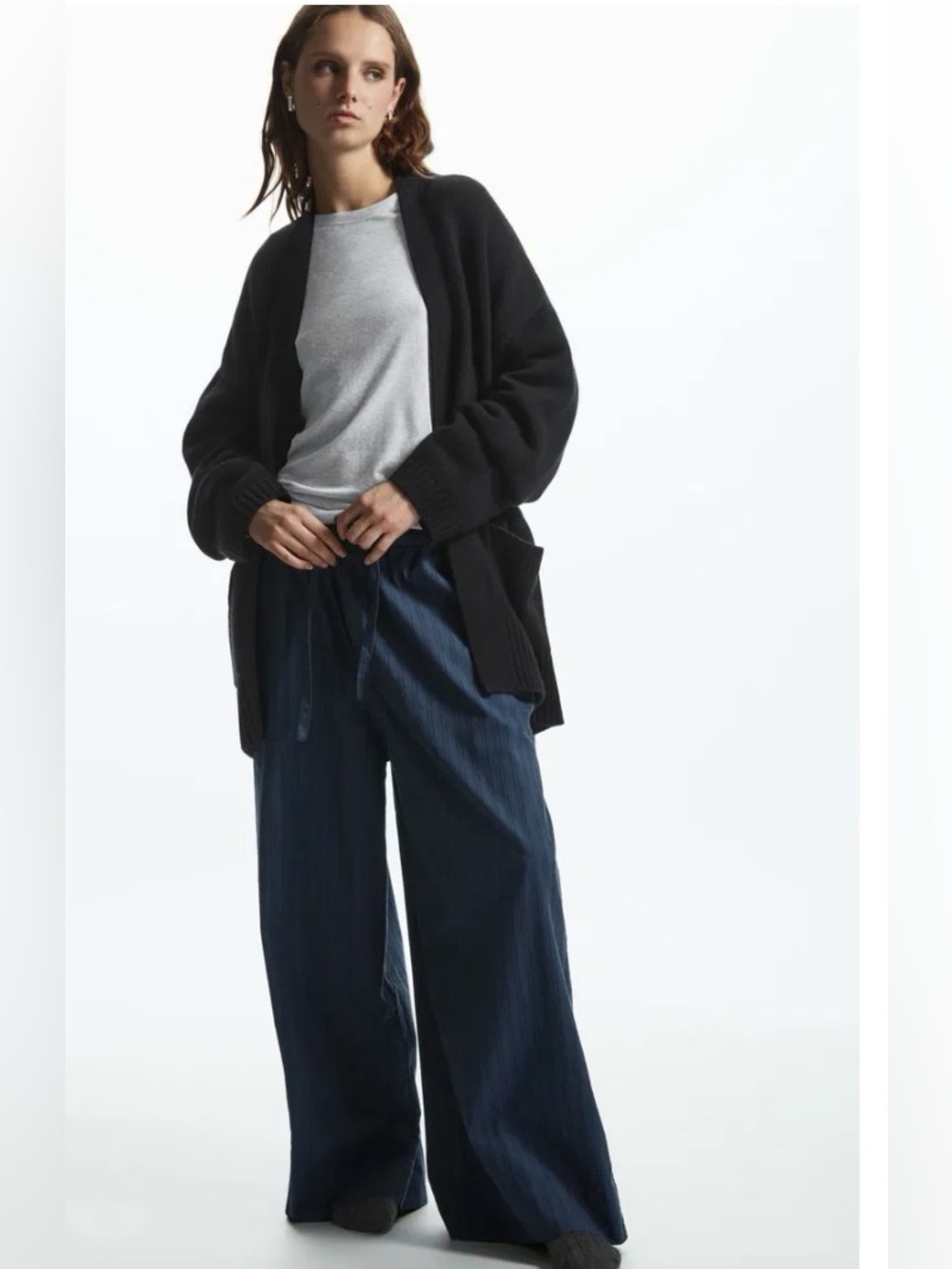 COS Wide-Leg Striped Pyjama Trousers: Small